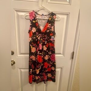 New Old Navy Black Floral Midi Dress
